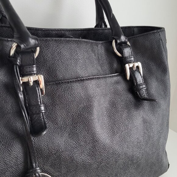 Michael Kors Jet Set Signature Tote • Black/Charcoal MK Logo • Large - Picture 3 of 12